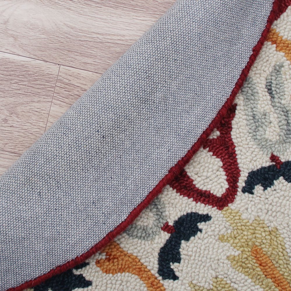 Hand Tufted Electric Floral Medallion Round Rug. Picture 3