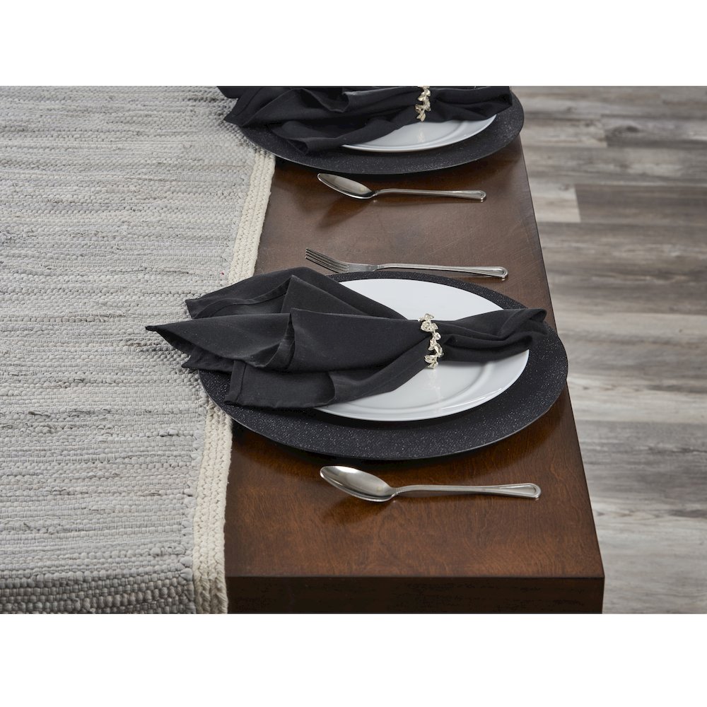Bordered Light Gray Table Runner. Picture 2