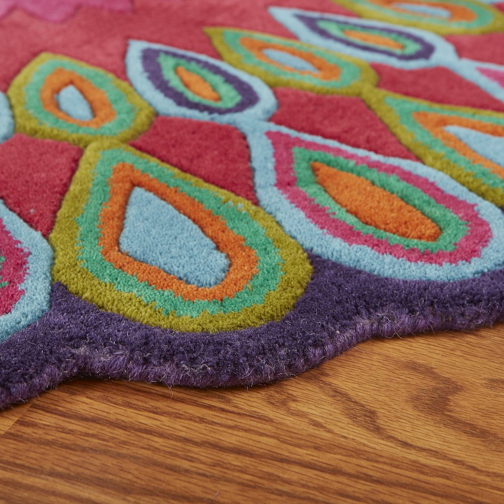 Pink Peacock Indoor Area Rug. Picture 3