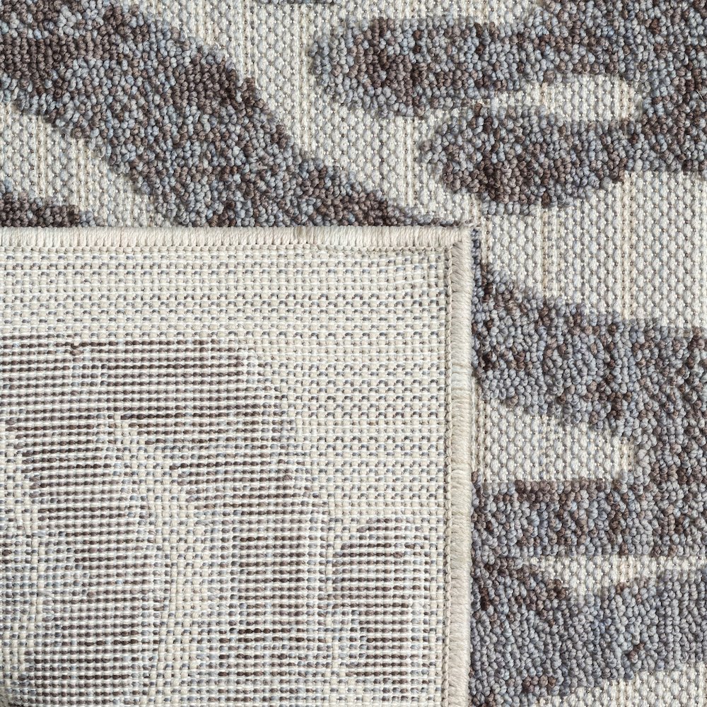 Westport Blue/Gray Damask PET Yarn Indoor/Outdoor Area Rug. Picture 5