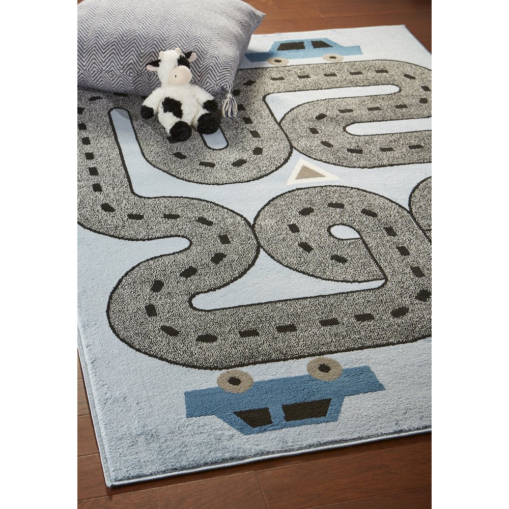 Blue Racetrack Area Rug. Picture 8