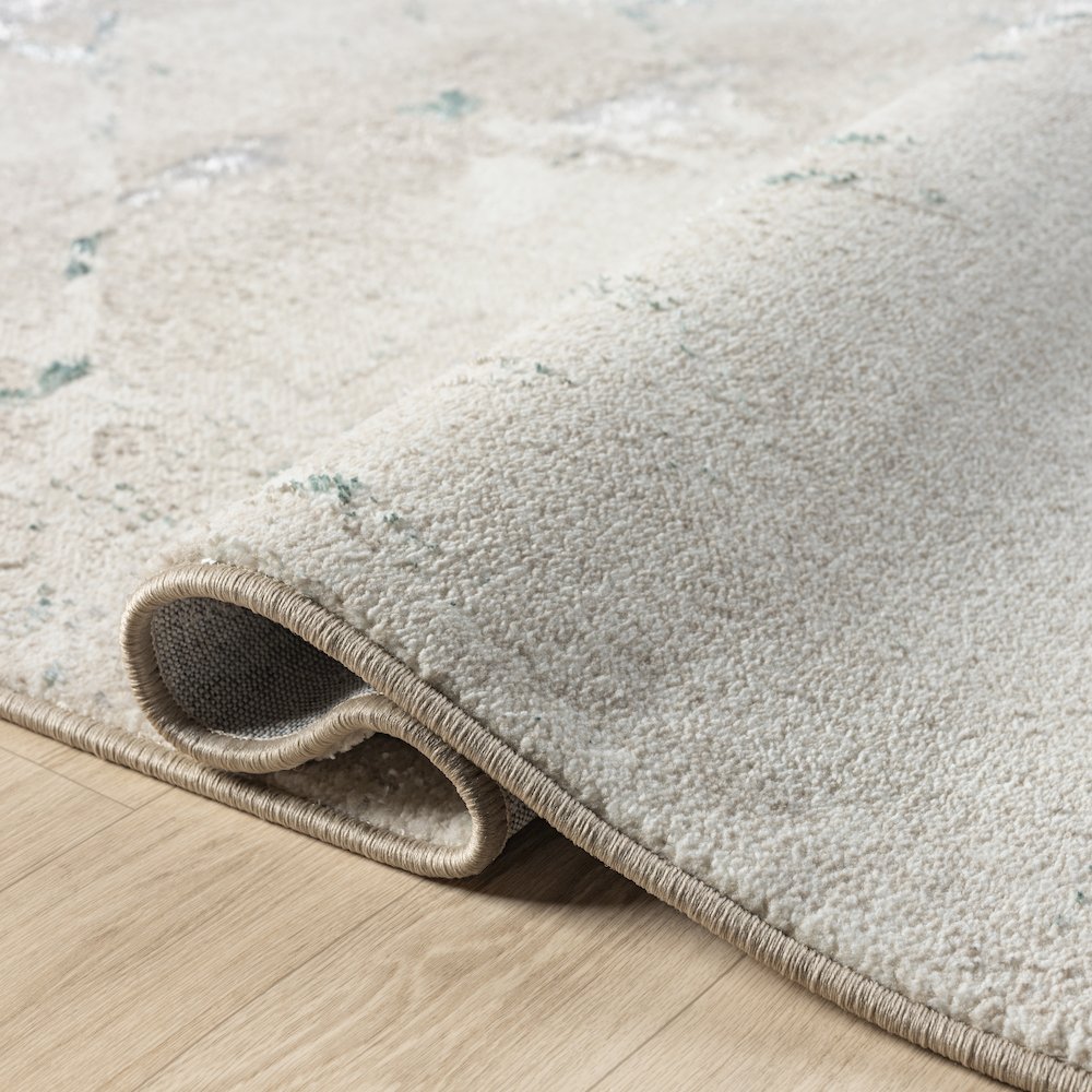 Antalya Durable Performance Area Rug Indoor in Beige/Blue, 5' x 7'. Picture 4