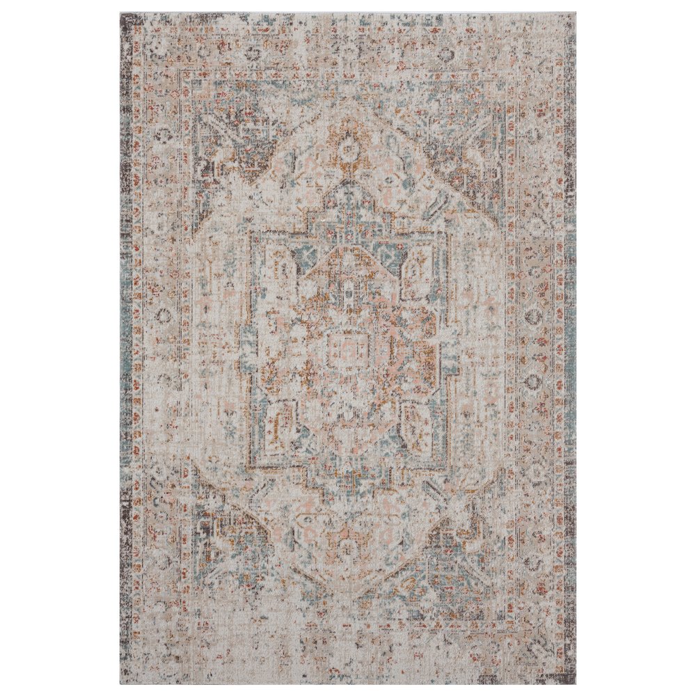 Antiquity Durable Performance Area Rug Outdoor in Cream/Multicolored, 9' x 12'. Picture 1