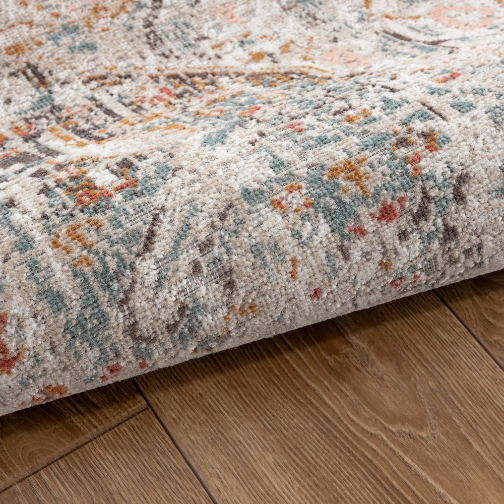 Antiquity Durable Performance Area Rug Outdoor in Cream/Multicolored, 9' x 12'. Picture 3