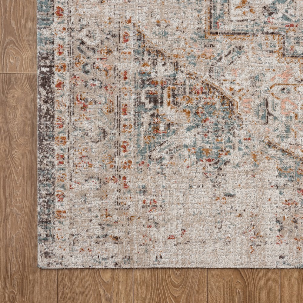 Antiquity Durable Performance Area Rug Outdoor in Cream/Multicolored, 9' x 12'. Picture 4