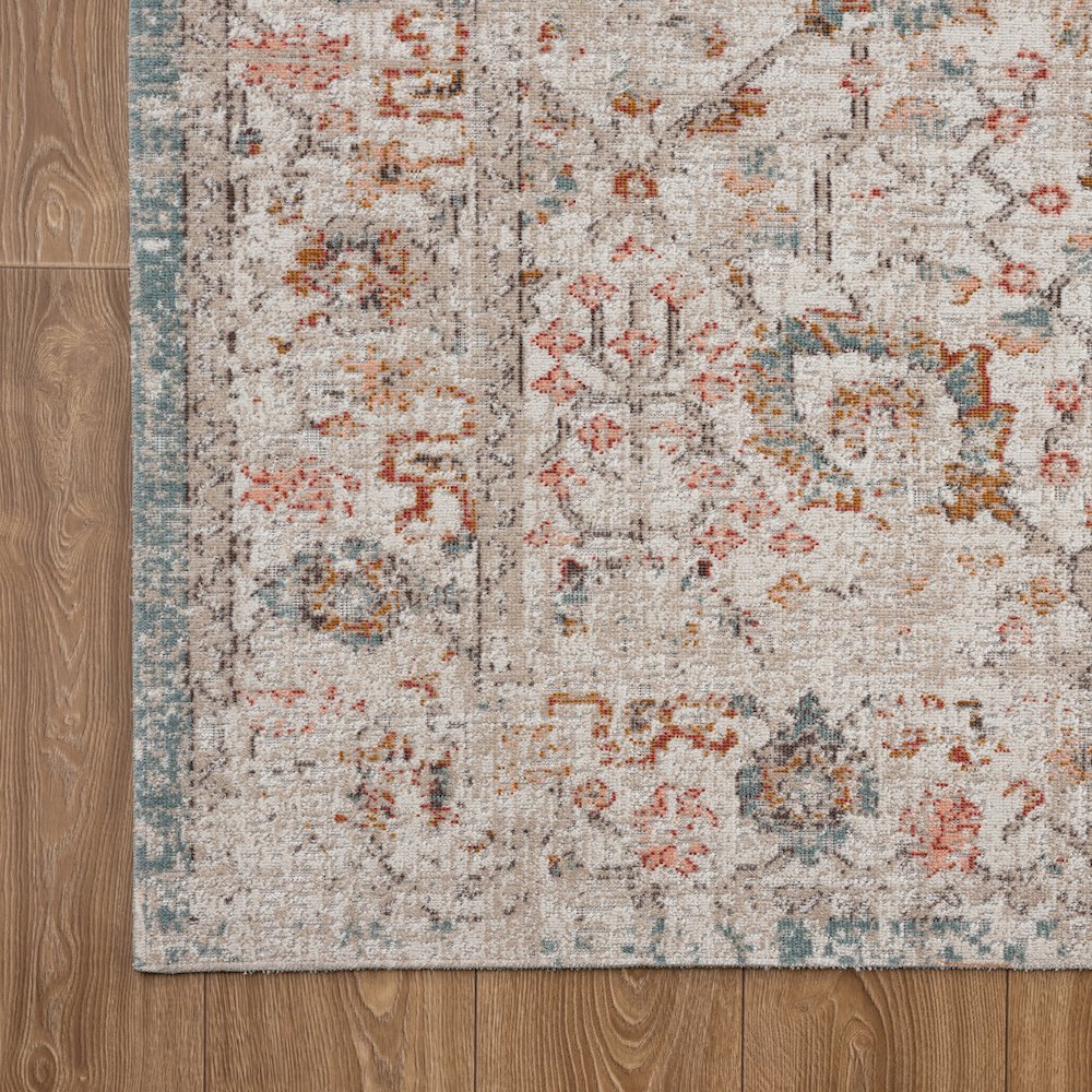Antiquity Durable Performance Area Rug Outdoor in Ivory/Multicolored, 9' x 12'. Picture 4