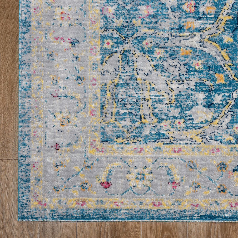 Antiquity Durable Performance Area Rug Outdoor in Blue/Multicolored, 7'9" x 9'9". Picture 4
