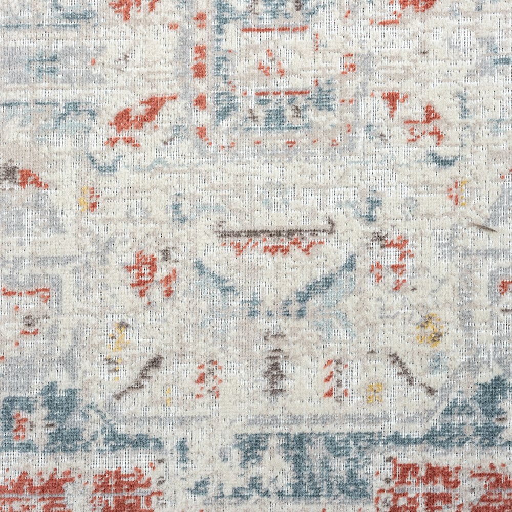 Antiquity Durable Performance Area Rug Outdoor in Blue/Orange, 4' x 6'. Picture 7