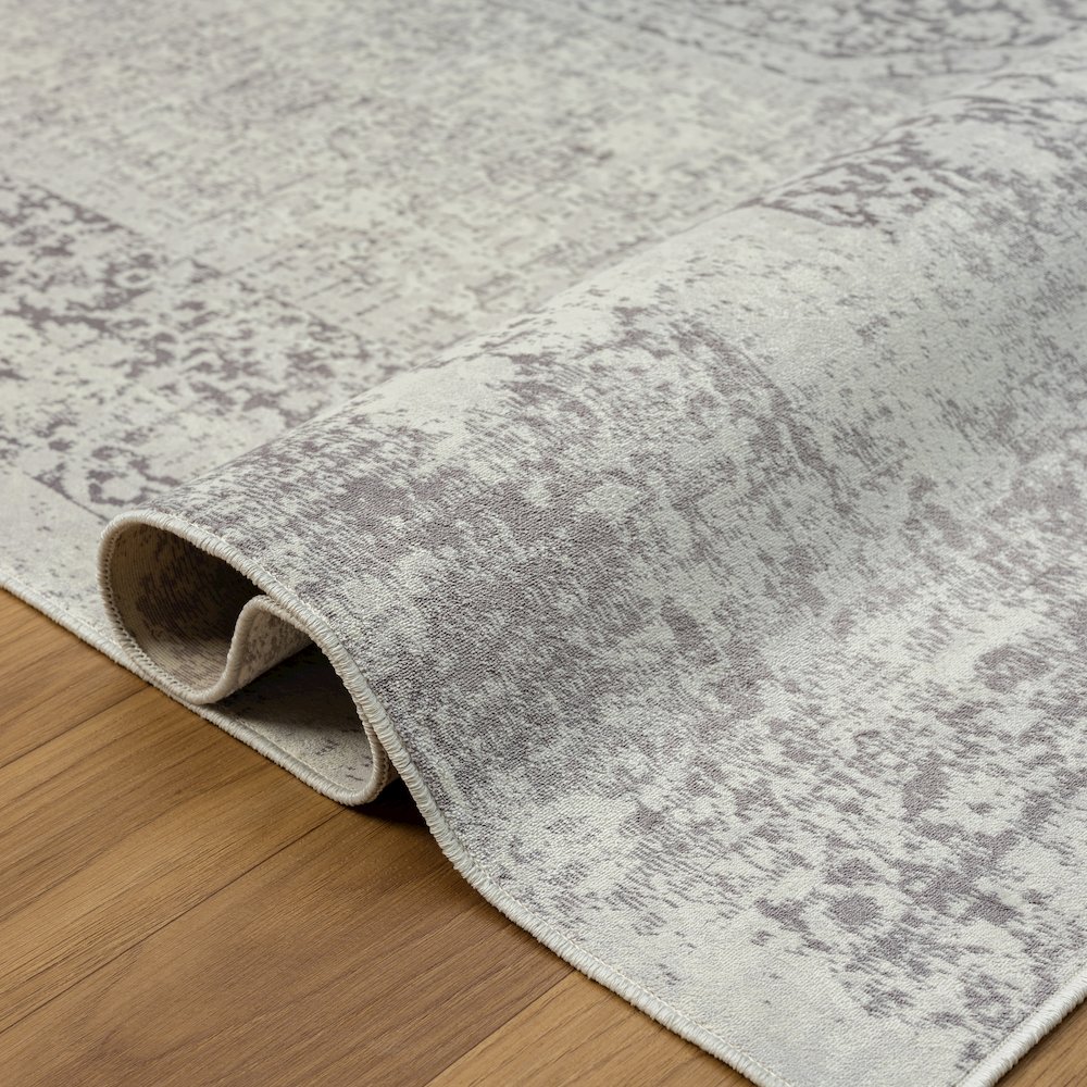 Aria Durable Performance Area Rug Indoor in Gray, 5'3" x 7'. Picture 4