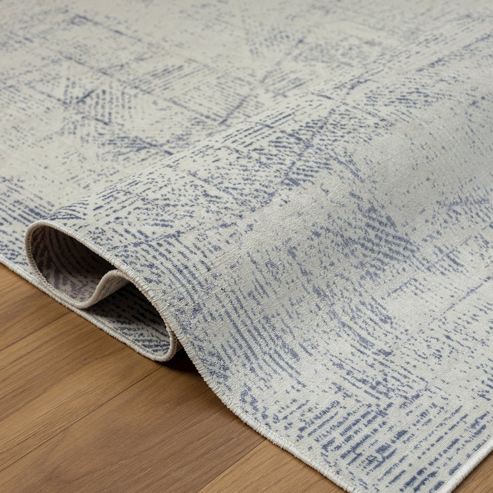 Aria Durable Performance Area Rug Indoor in Gray/Blue, 5'3" x 7'. Picture 4