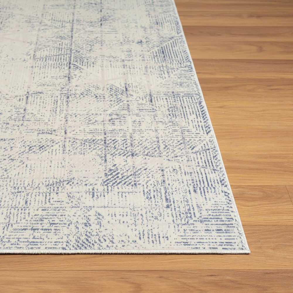 Aria Durable Performance Area Rug Indoor in Gray/Blue, 5'3" x 7'. Picture 5