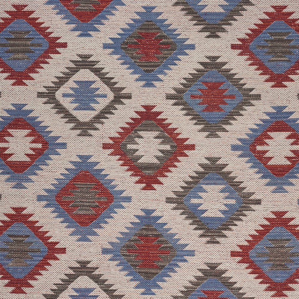 Tula Cotton Blend Area Rug Indoor in Red/Blue, 3' x 5'. Picture 7