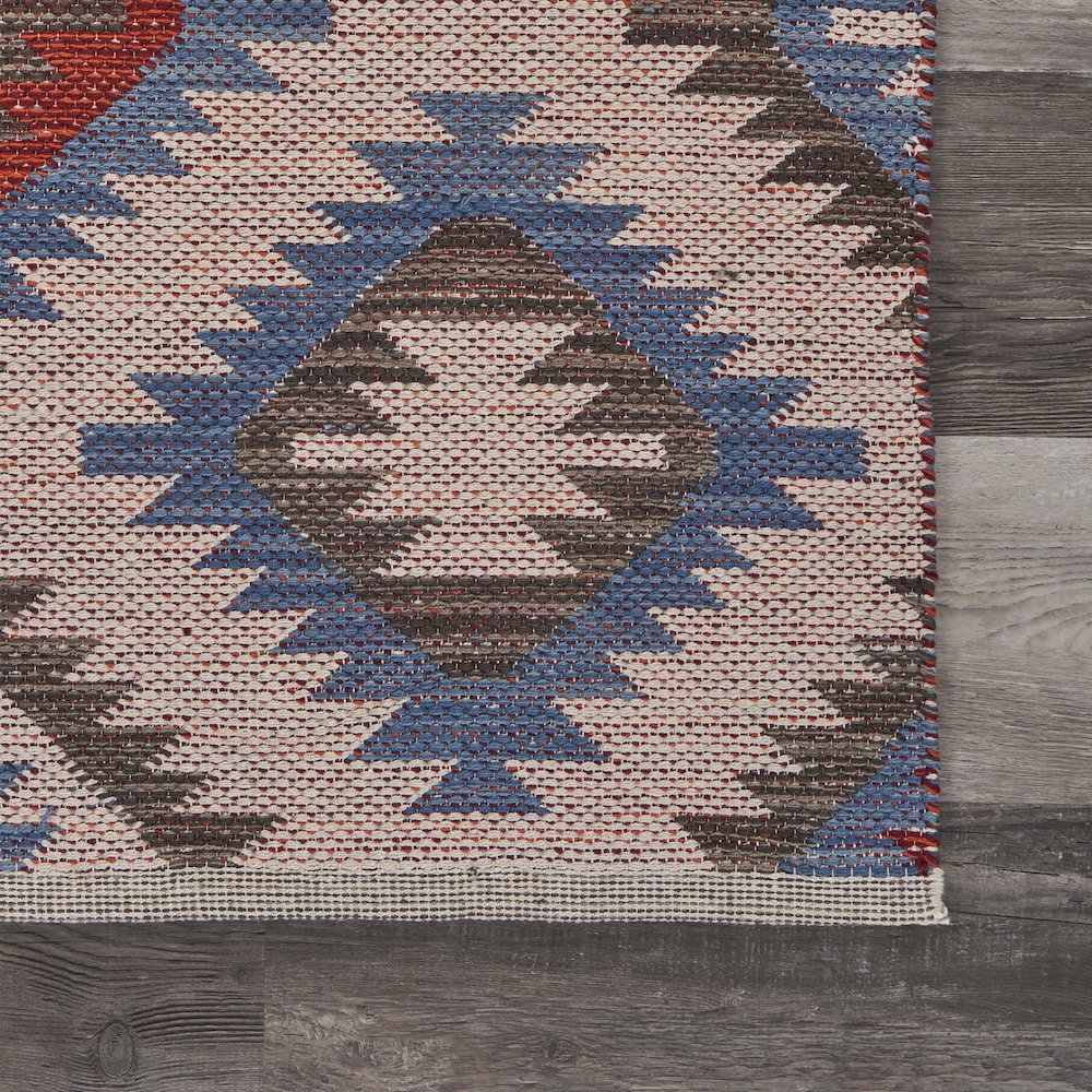 Tula Cotton Blend Area Rug Indoor in Red/Blue, 5' x 7'. Picture 4