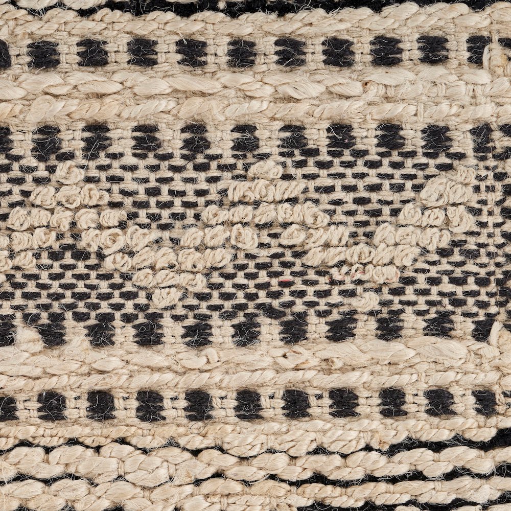 Bleached Naturals Jute Blend Area Rug Indoor in Black/Ivory, 9' x 12'. Picture 2