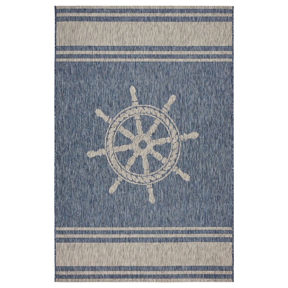 Captiva Durable Performance Area Rug Outdoor in Blue/Gray, 7'9" x 9'5". Picture 1