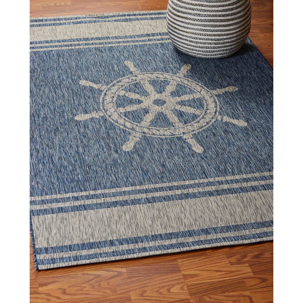 Captiva Durable Performance Area Rug Outdoor in Blue/Gray, 7'9" x 9'5". Picture 7