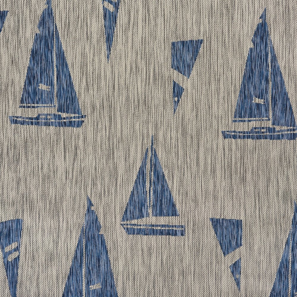 Catalina Durable Performance Area Rug Outdoor in Blue/Gray, 7'9" x 9'9". Picture 6