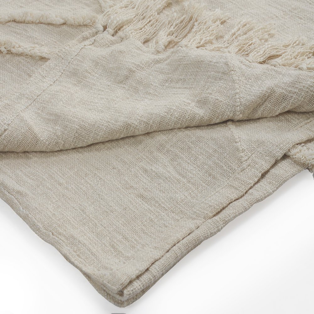 Coverlet Cotton in Ivory 90" x 108". Picture 4