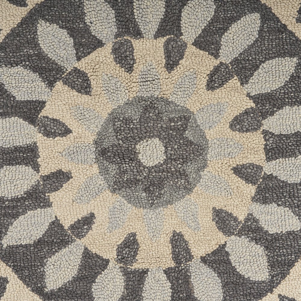 Dazzle Wool Area Rug Indoor in Gray/Ivory, 6' Round. Picture 5
