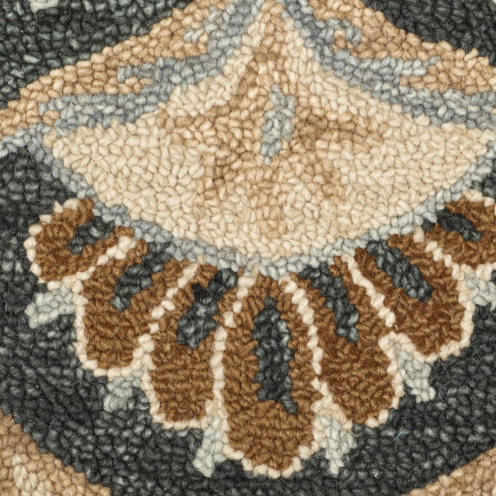Dazzle Wool Area Rug Indoor in Black/Ivory, 6' Round. Picture 2