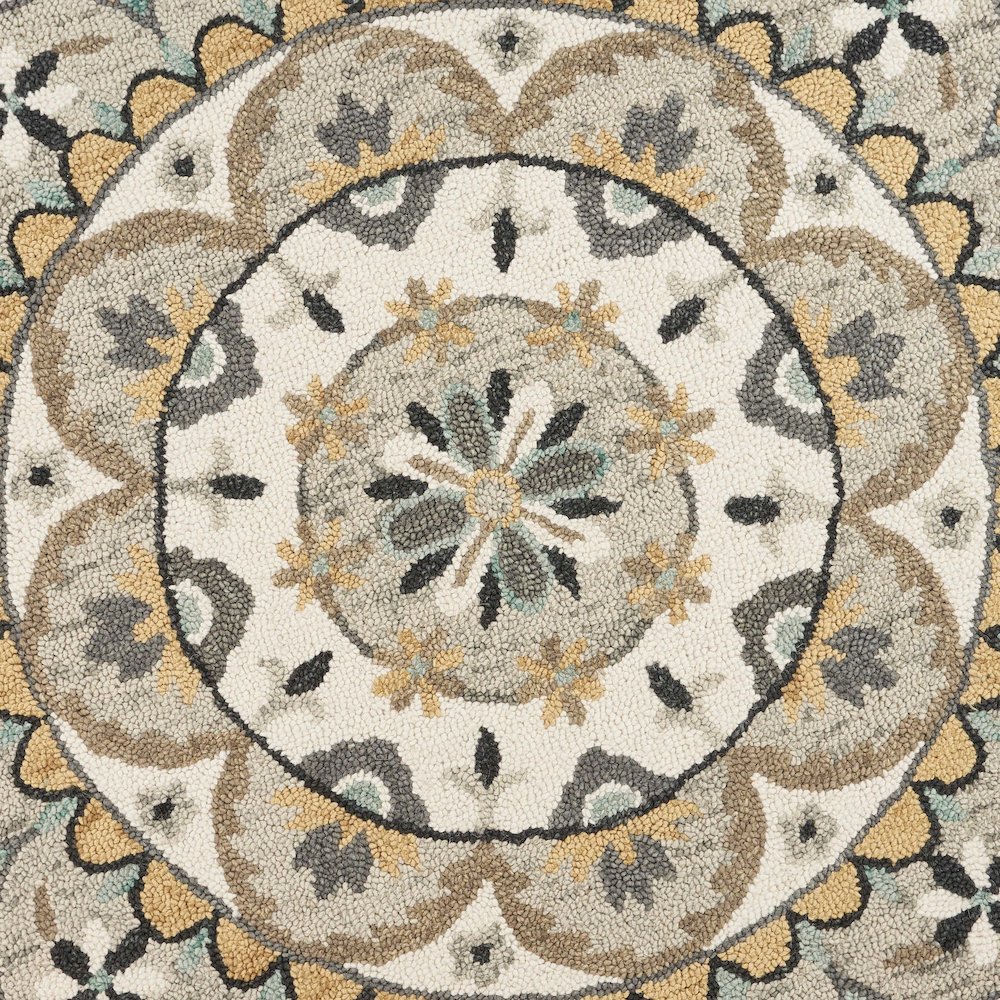 Dazzle Wool Area Rug Indoor in Brown/Cream, 6' Round. Picture 2