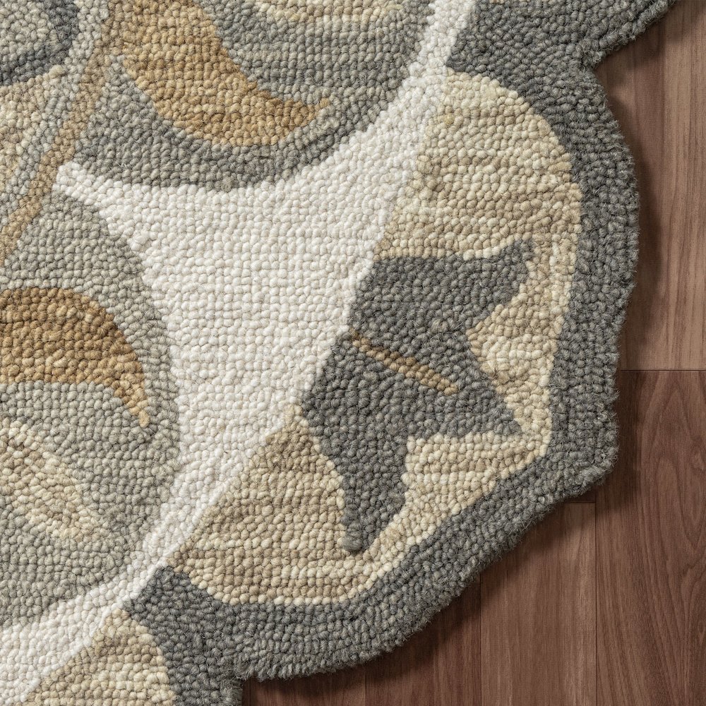 Dazzle Wool Area Rug Indoor in Gray/Ivory, 6' Round. Picture 3
