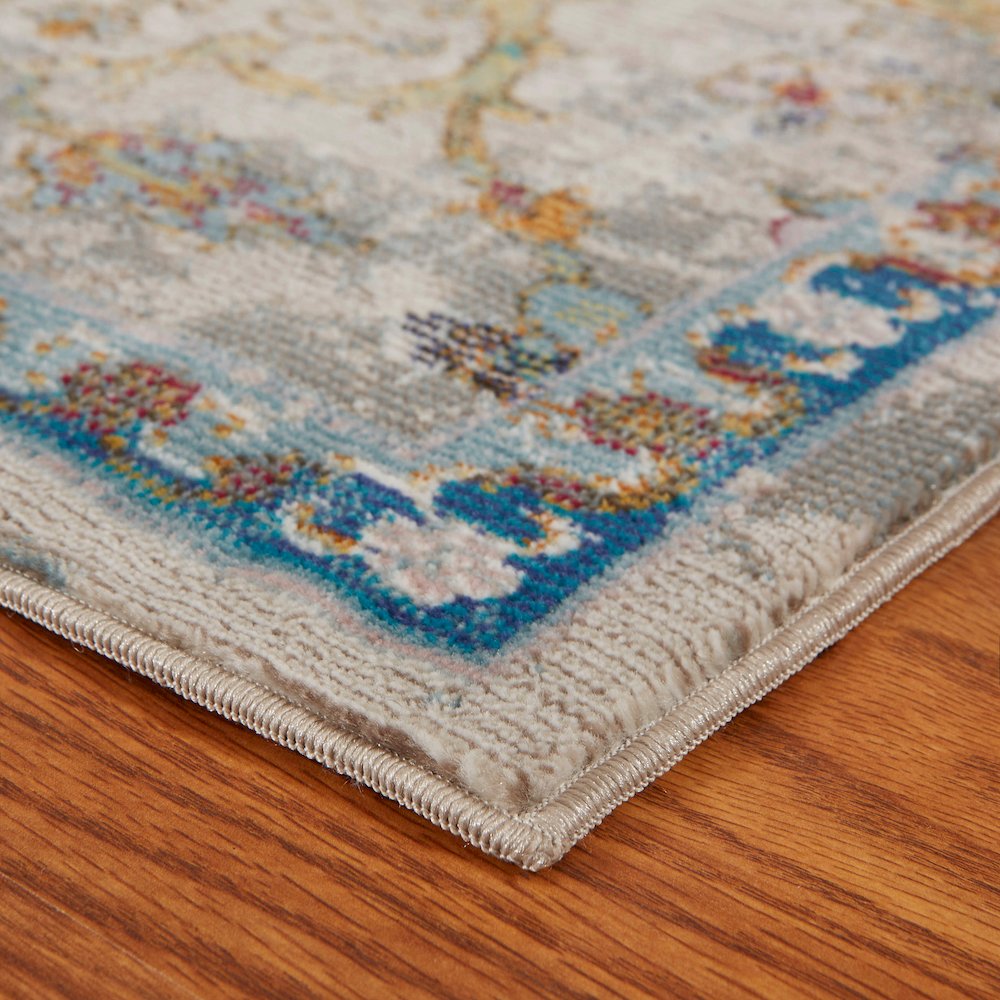Gala Durable Performance Area Rug Indoor in Gray/Multicolored, 4' x 6'. Picture 3