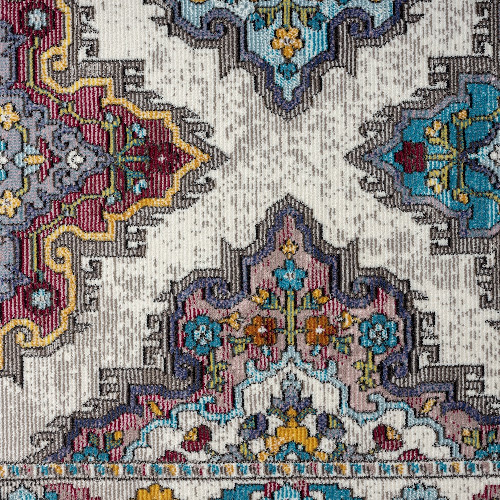 Gala Durable Performance Area Rug Indoor in Ivory/Multicolored, 7'6" x 9'6". Picture 2