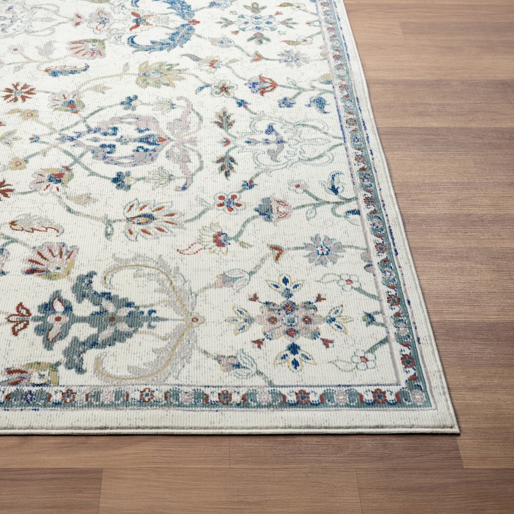 Gala Durable Performance Area Rug Indoor in Ivory/Blue, 5' x 8'. Picture 5