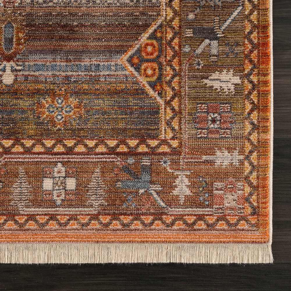 Holi Durable Performance Area Rug Indoor in Brown/Yellow, 4' x 6'. Picture 6