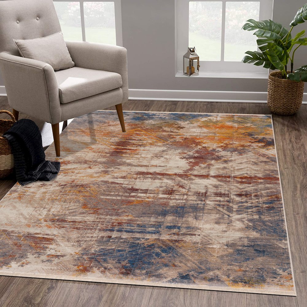 Holi Durable Performance Area Rug Indoor in Gray/Blue, 7'9" x 10'. Picture 8