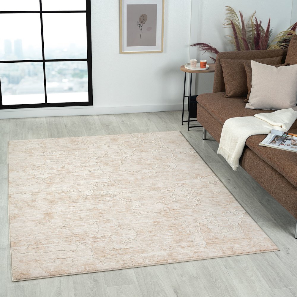 Lancaster Performance Blend Area Rug Indoor in Beige/Cream, 7'9" X 9'9". Picture 2