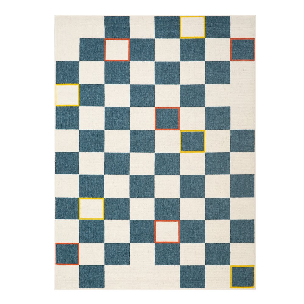 Mapa Durable Performance Area Rug Outdoor in Blue/White, 8' x 9'9". Picture 1