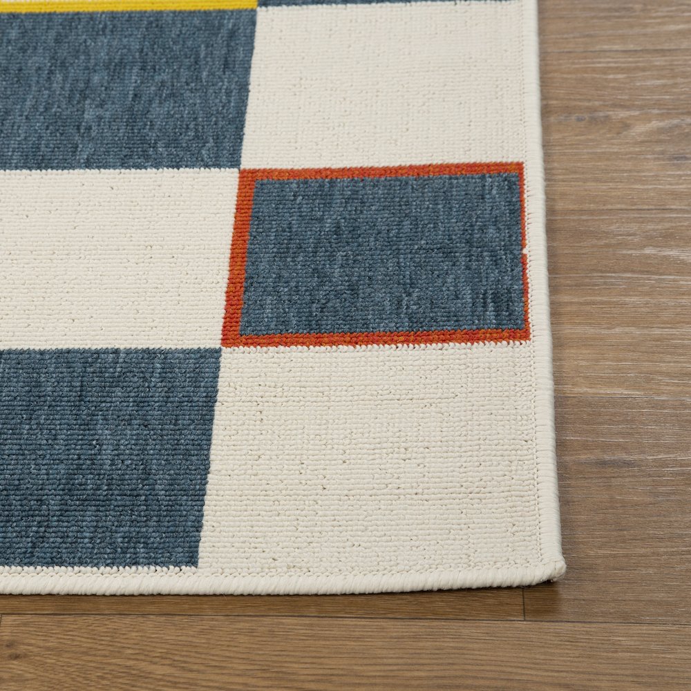 Mapa Durable Performance Area Rug Outdoor in Blue/White, 8' x 9'9". Picture 4
