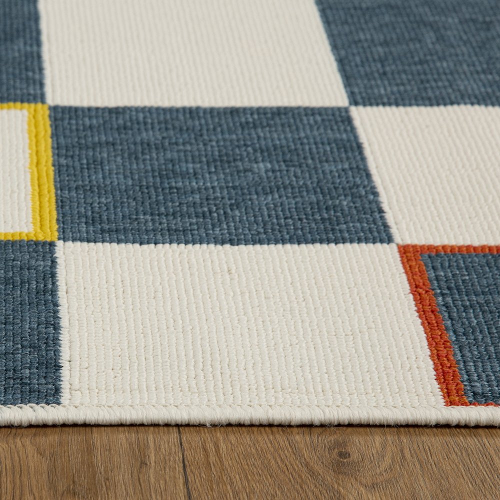 Mapa Durable Performance Area Rug Outdoor in Blue/White, 8' x 9'9". Picture 7