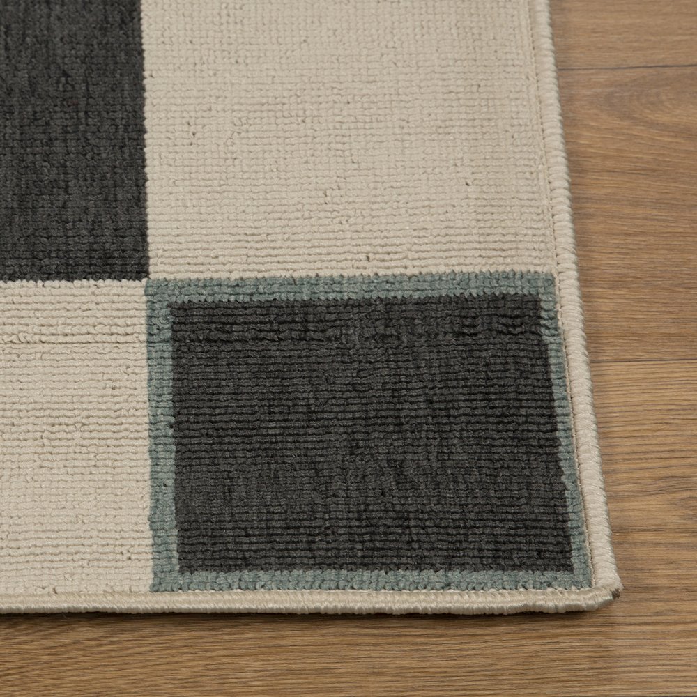 Mapa Durable Performance Area Rug Outdoor in Black/Ivory, 8' x 9'9". Picture 4