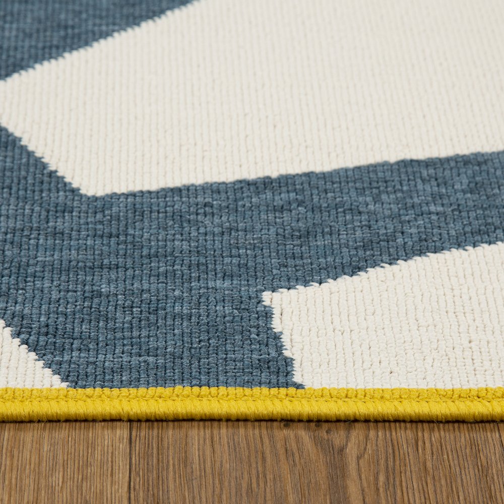 Mapa Durable Performance Area Rug Outdoor in White/Blue, 8' x 9'9". Picture 7