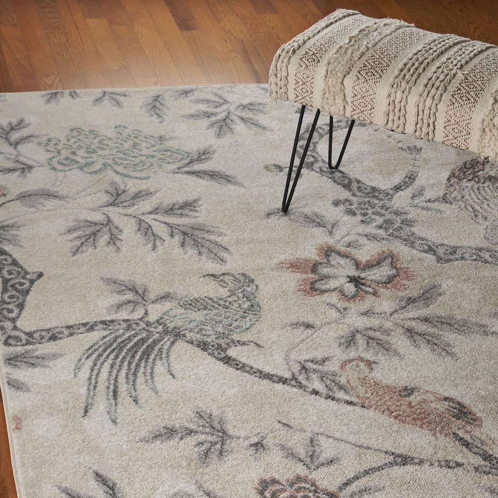 Meadow Durable Performance Area Rug Indoor in Ivory/Multicolored, 7'9" x 9'5". Picture 5