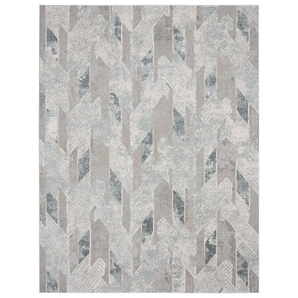 Michelle Durable Performance Area Rug Indoor in Blue/Cream, 9' x 12'. Picture 1