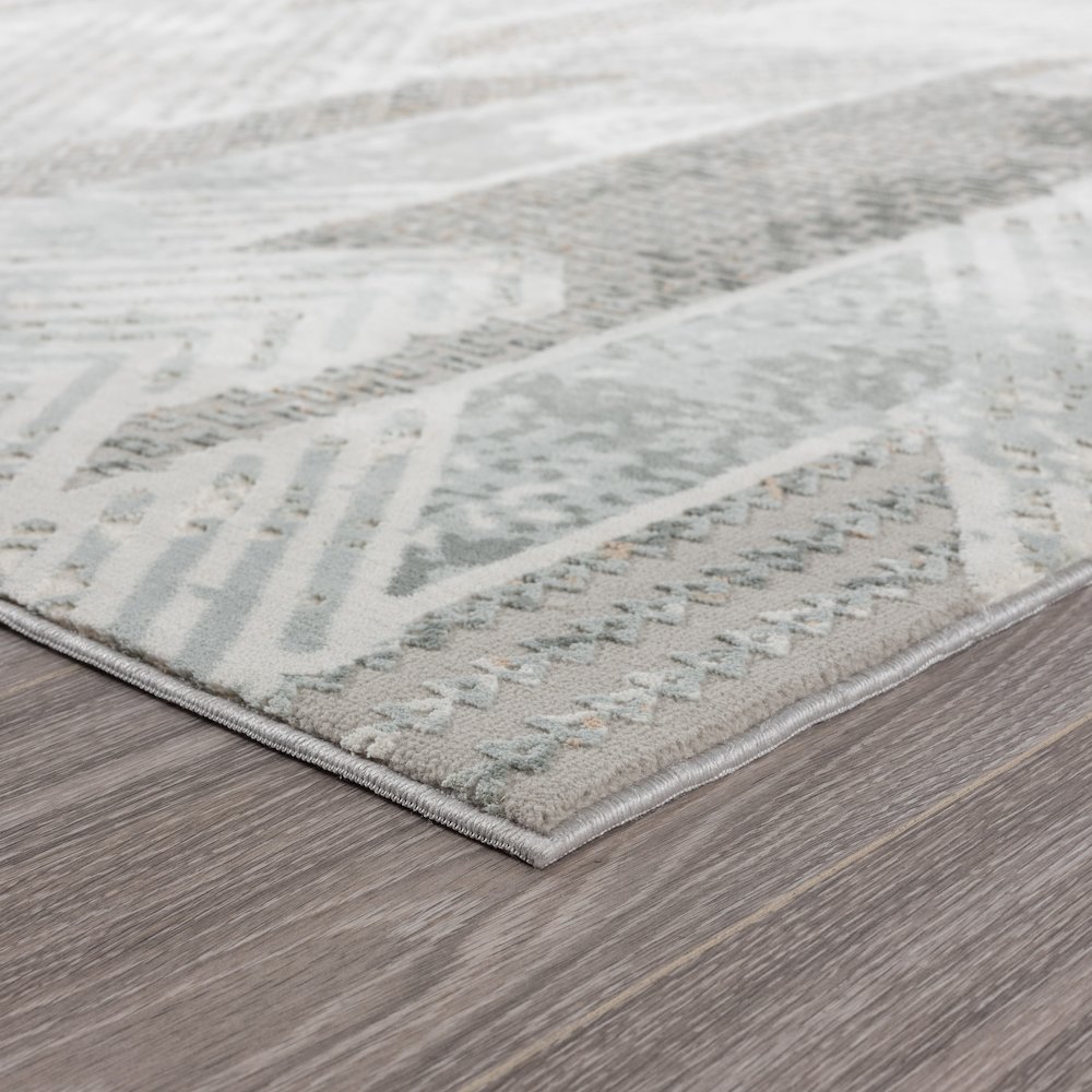 Michelle Durable Performance Area Rug Indoor in Blue/Cream, 9' x 12'. Picture 4
