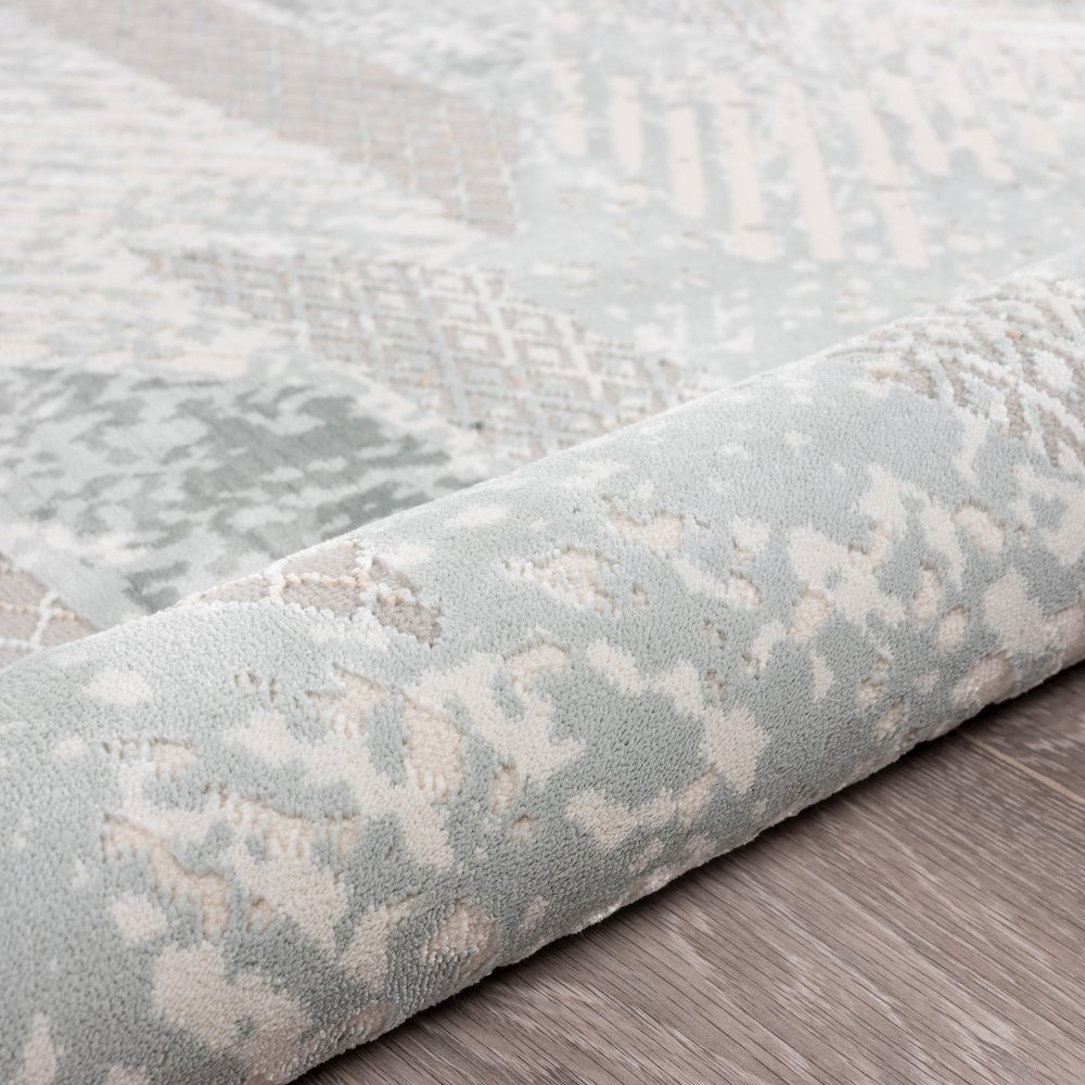 Michelle Durable Performance Area Rug Indoor in Blue/Cream, 9' x 12'. Picture 5
