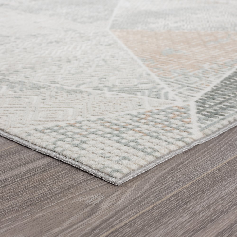 Michelle Durable Performance Area Rug Indoor in Cream/Gray, 9' x 12'. Picture 4