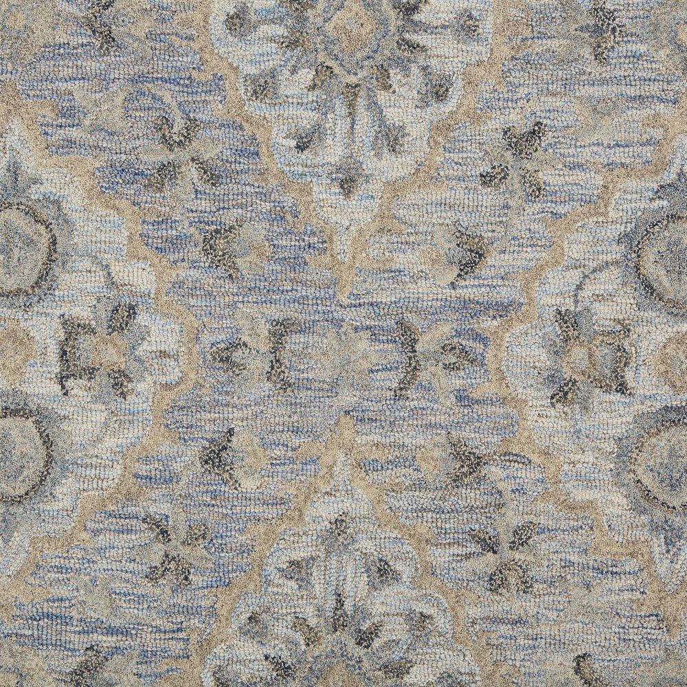 Modern Traditions Wool Area Rug Indoor in Blue, 7'9" x 9'9". Picture 2