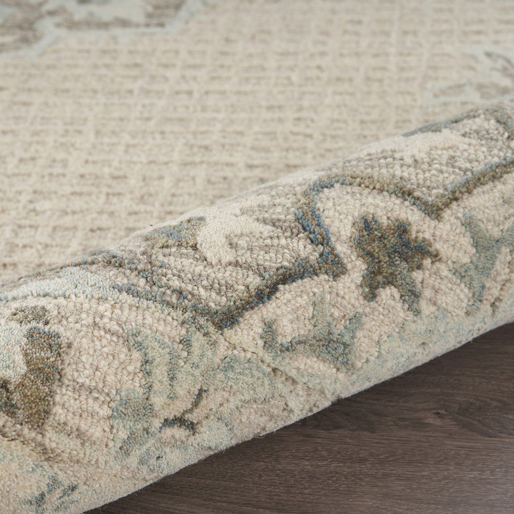Modern Traditions Wool Area Rug Indoor in Ivory, 9' x 12'. Picture 3