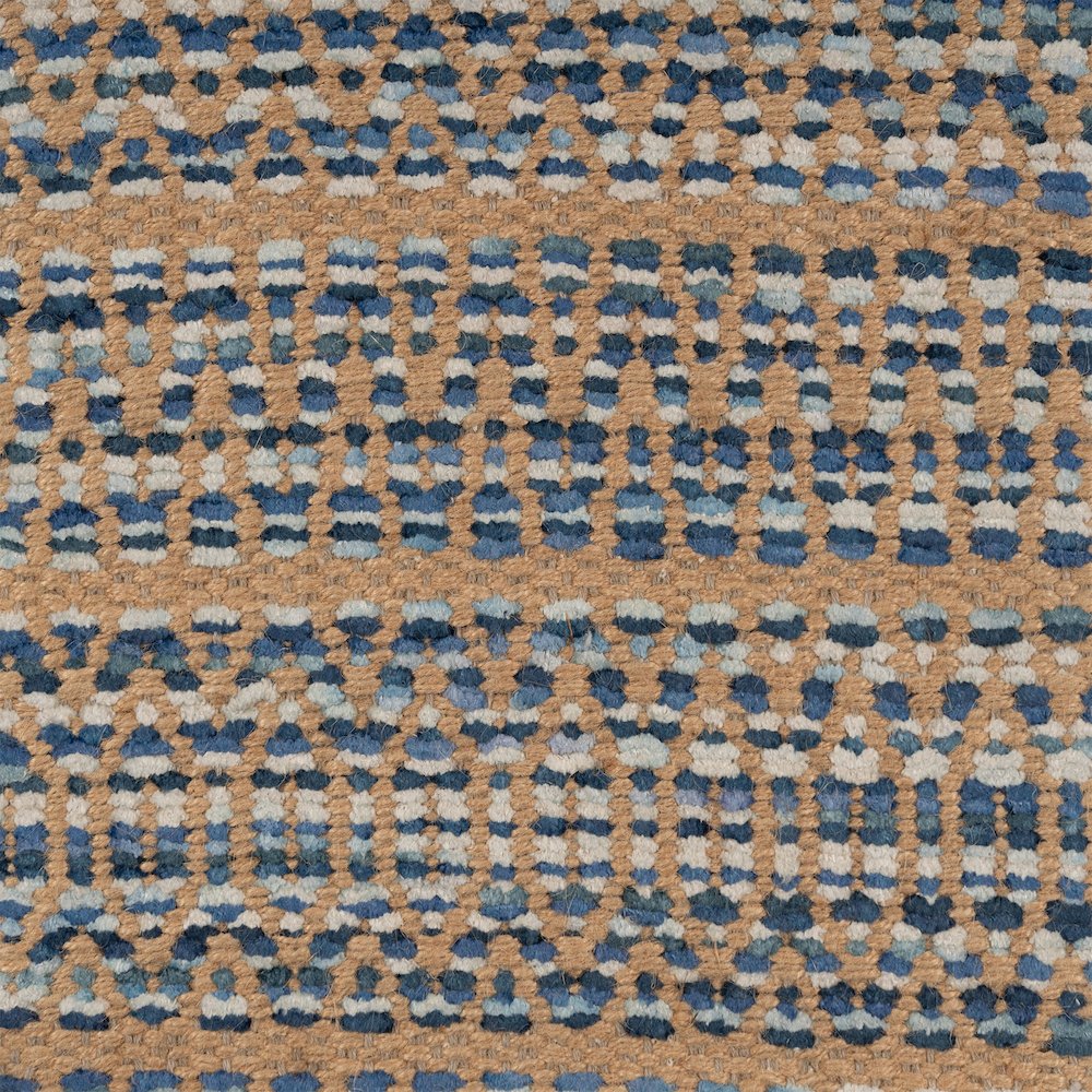 Natural Fiber Jute Blend Area Rug Indoor in Blue, 9' x 12'. Picture 3