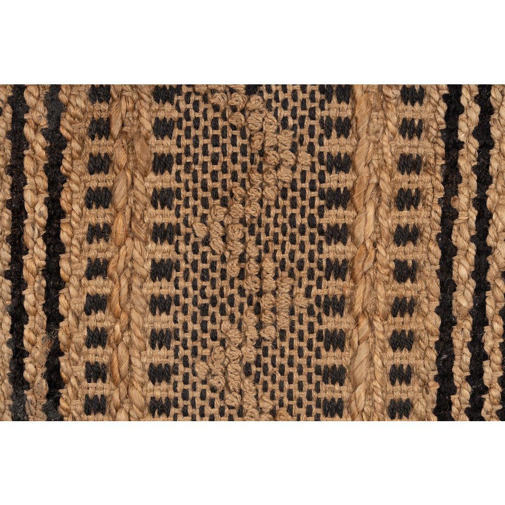 Natural Fiber Jute Blend Area Rug Indoor in Black/Tan, 9' x 12'. Picture 6