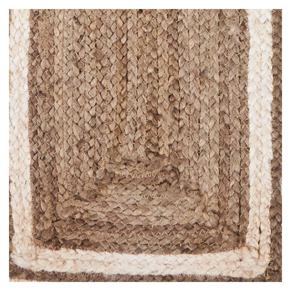 Classic Jute Table Top Placemat in Tan/White,  1'4" x 6'8". Picture 4