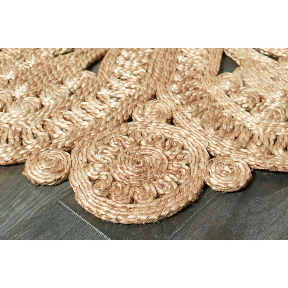 Boutique Jute Jute Area Rug Indoor in Tan/Brown, 7'6" Round. Picture 4