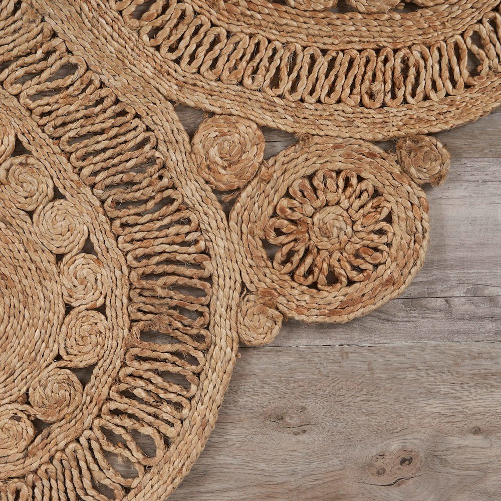 Boutique Jute Jute Area Rug Indoor in Tan/Brown, 7'6" Round. Picture 7