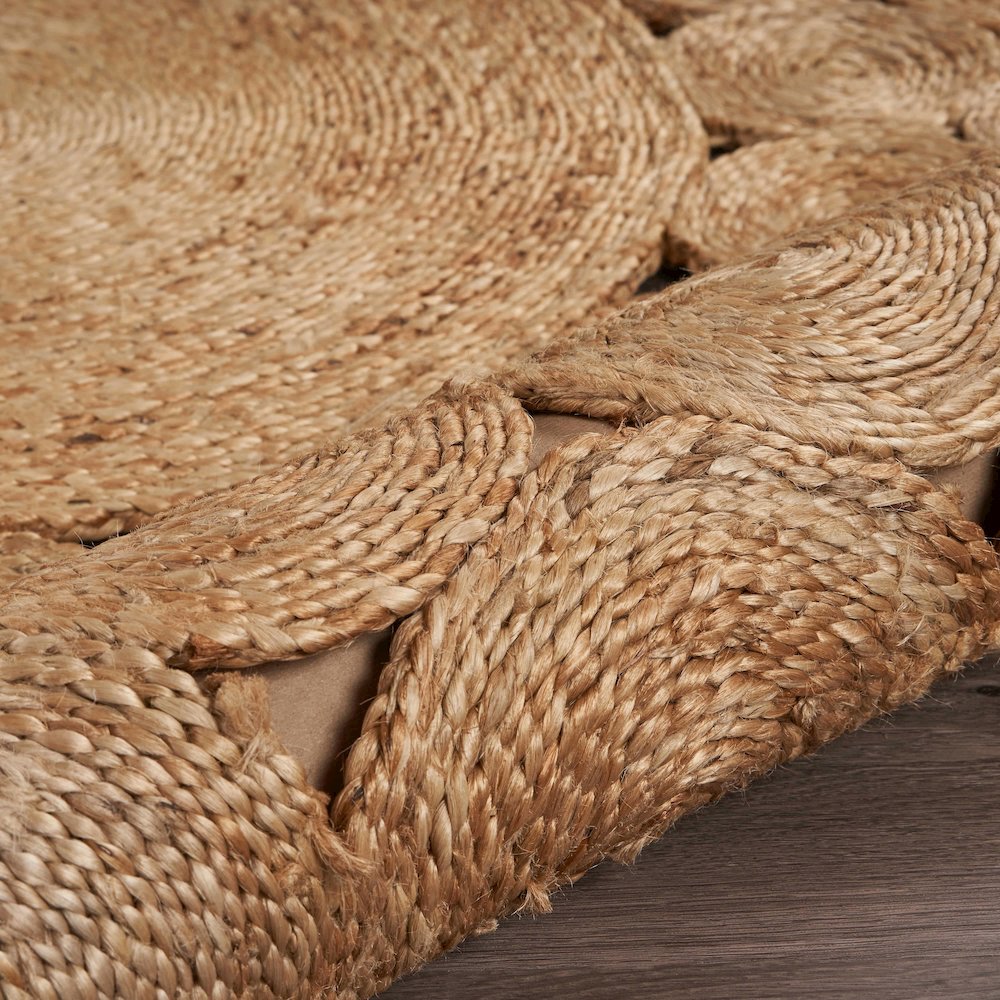 Boutique Jute Jute Area Rug Indoor in Tan/Brown, 7'6" Round. Picture 6